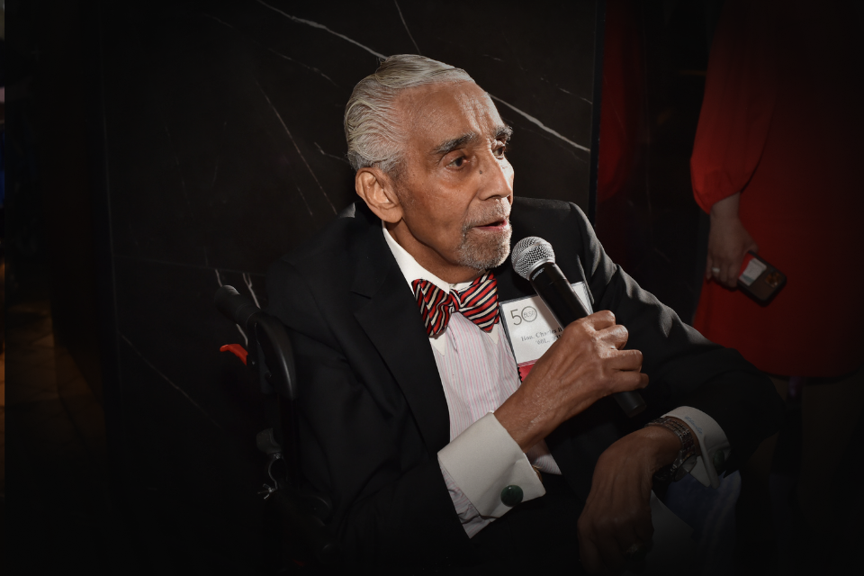 Hon. Charles B. Rangel speaks at the St. John's Black Law Students Association 50th Anniversary Celebration in May 2024.